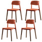 Scandinavian Wood Restaurant Side Chair Open Back Matte Finish Dining Chair Orange 4 Piece Set Clearhalo ' kitchen&dining_furn' 'Dining Chairs' 'Dining Tables & Seating' 'dining_chair' 'furn' 'furn_dining_chair' 'Furniture' 'furniture_dining_chair' 'Kitchen & Dining Furniture' 'kitchen' 4316401