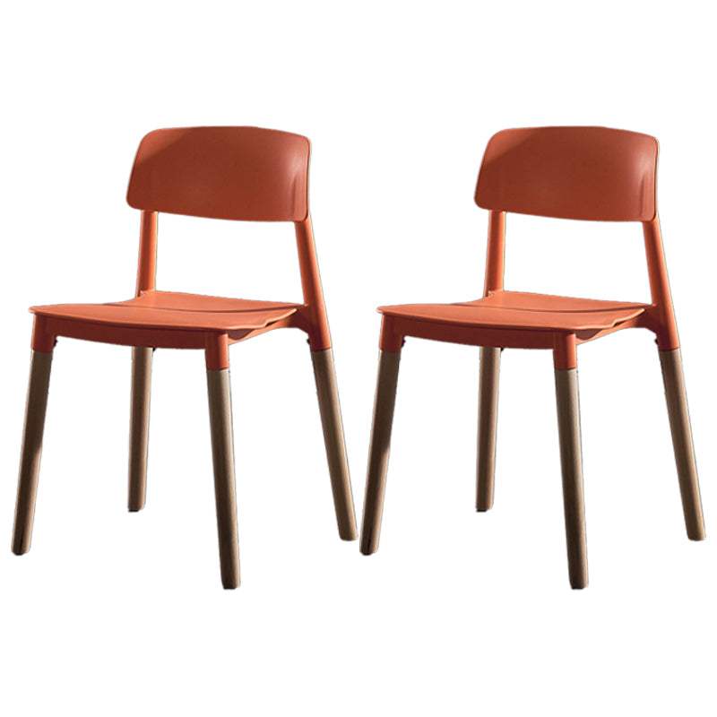 Scandinavian Wood Restaurant Side Chair Open Back Matte Finish Dining Chair Orange 2 Piece Set Clearhalo ' kitchen&dining_furn' 'Dining Chairs' 'Dining Tables & Seating' 'dining_chair' 'furn' 'furn_dining_chair' 'Furniture' 'furniture_dining_chair' 'Kitchen & Dining Furniture' 'kitchen' 4316405