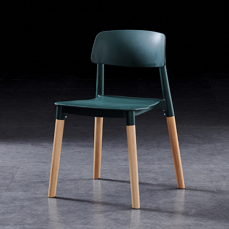 Scandinavian Wood Restaurant Side Chair Open Back Matte Finish Dining Chair Blackish Green 1 Piece Clearhalo ' kitchen&dining_furn' 'Dining Chairs' 'Dining Tables & Seating' 'dining_chair' 'furn' 'furn_dining_chair' 'Furniture' 'furniture_dining_chair' 'Kitchen & Dining Furniture' 'kitchen' 4316409