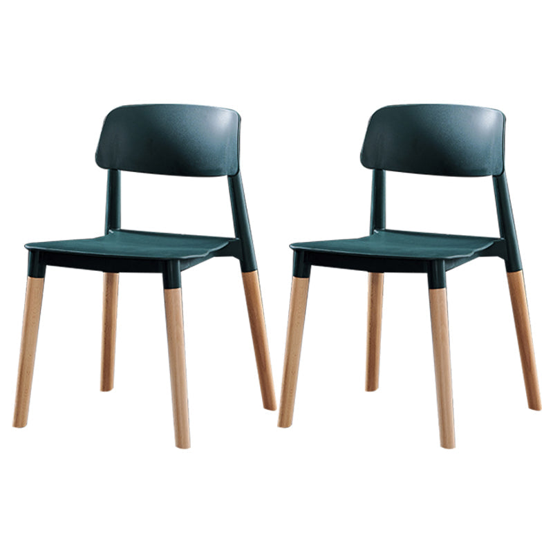 Scandinavian Wood Restaurant Side Chair Open Back Matte Finish Dining Chair Blackish Green 2 Piece Set Clearhalo ' kitchen&dining_furn' 'Dining Chairs' 'Dining Tables & Seating' 'dining_chair' 'furn' 'furn_dining_chair' 'Furniture' 'furniture_dining_chair' 'Kitchen & Dining Furniture' 'kitchen' 4316411
