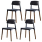 Scandinavian Wood Restaurant Side Chair Open Back Matte Finish Dining Chair Dark Gray 4 Piece Set Clearhalo ' kitchen&dining_furn' 'Dining Chairs' 'Dining Tables & Seating' 'dining_chair' 'furn' 'furn_dining_chair' 'Furniture' 'furniture_dining_chair' 'Kitchen & Dining Furniture' 'kitchen' 4316417