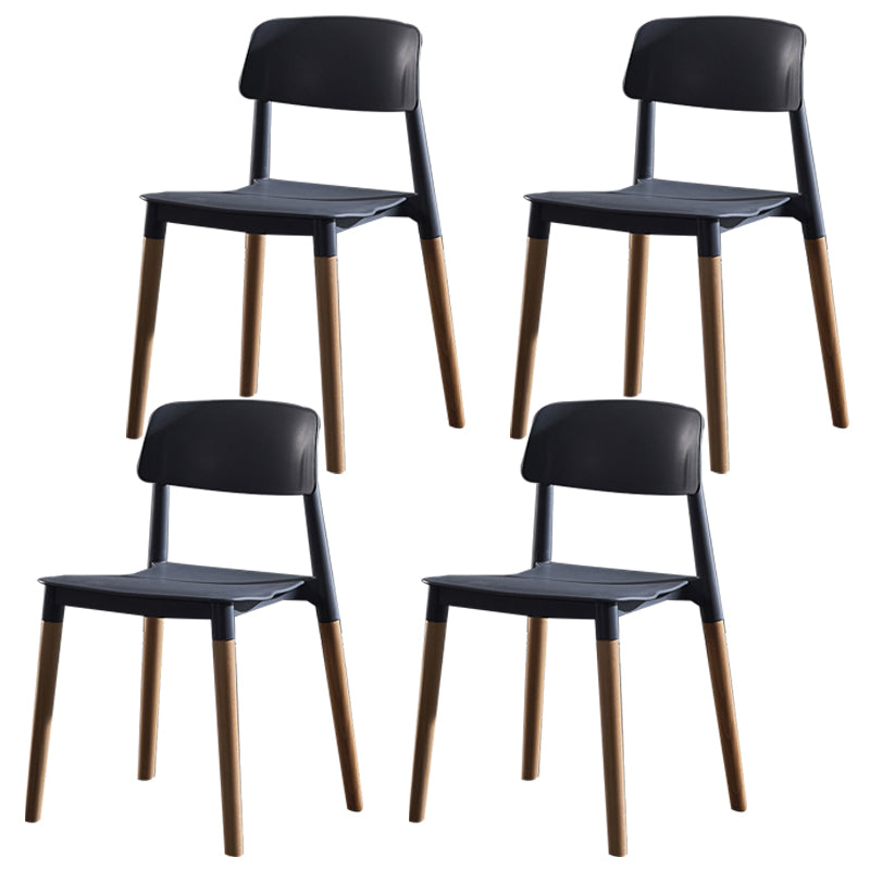 Scandinavian Wood Restaurant Side Chair Open Back Matte Finish Dining Chair Dark Gray 4 Piece Set Clearhalo ' kitchen&dining_furn' 'Dining Chairs' 'Dining Tables & Seating' 'dining_chair' 'furn' 'furn_dining_chair' 'Furniture' 'furniture_dining_chair' 'Kitchen & Dining Furniture' 'kitchen' 4316417