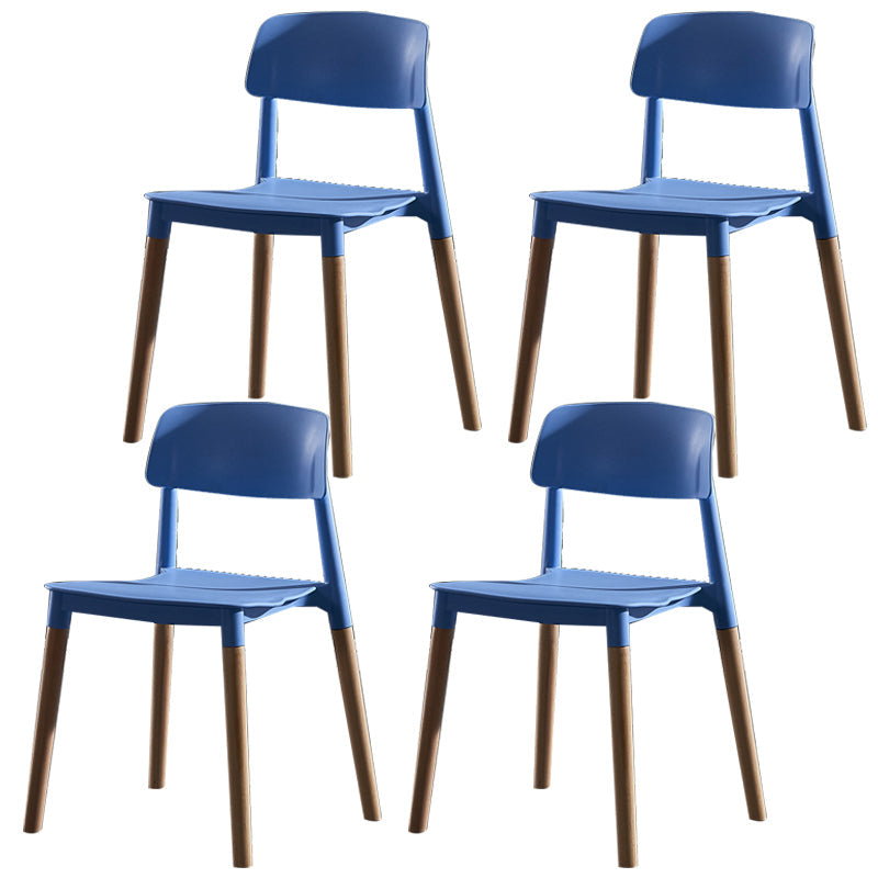 Scandinavian Wood Restaurant Side Chair Open Back Matte Finish Dining Chair Blue 4 Piece Set Clearhalo ' kitchen&dining_furn' 'Dining Chairs' 'Dining Tables & Seating' 'dining_chair' 'furn' 'furn_dining_chair' 'Furniture' 'furniture_dining_chair' 'Kitchen & Dining Furniture' 'kitchen' 4316420