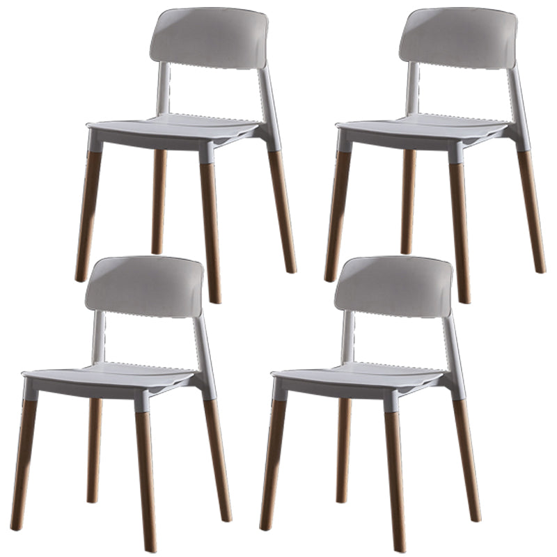 Scandinavian Wood Restaurant Side Chair Open Back Matte Finish Dining Chair White 4 Piece Set Clearhalo ' kitchen&dining_furn' 'Dining Chairs' 'Dining Tables & Seating' 'dining_chair' 'furn' 'furn_dining_chair' 'Furniture' 'furniture_dining_chair' 'Kitchen & Dining Furniture' 'kitchen' 4316426
