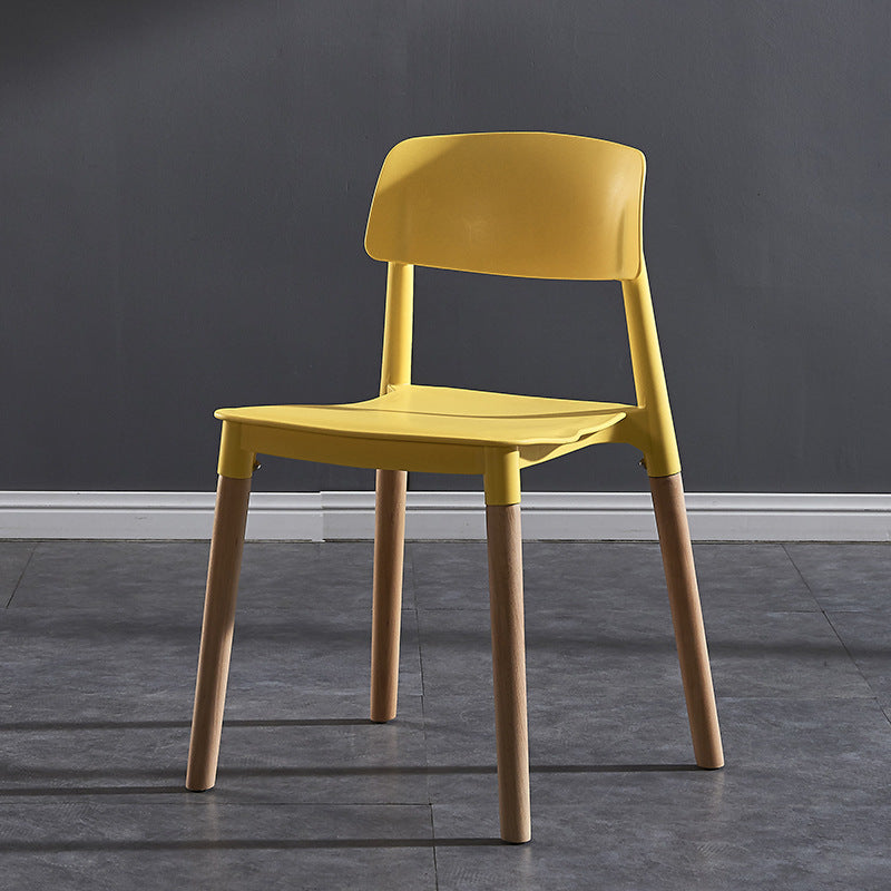 Scandinavian Wood Restaurant Side Chair Open Back Matte Finish Dining Chair Yellow 1 Piece Clearhalo ' kitchen&dining_furn' 'Dining Chairs' 'Dining Tables & Seating' 'dining_chair' 'furn' 'furn_dining_chair' 'Furniture' 'furniture_dining_chair' 'Kitchen & Dining Furniture' 'kitchen' 4316430