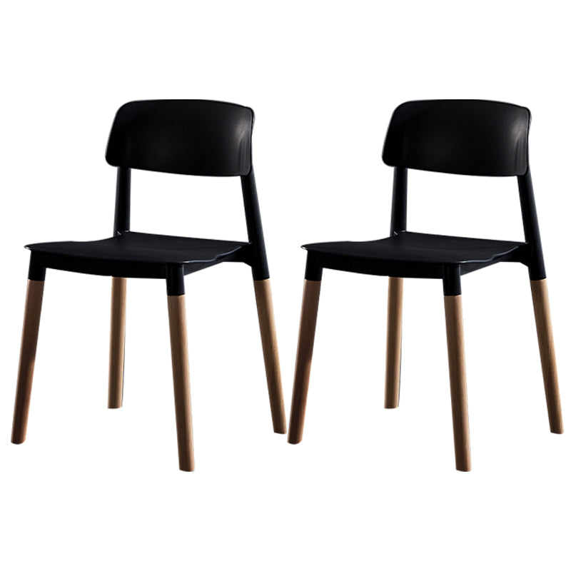 Scandinavian Wood Restaurant Side Chair Open Back Matte Finish Dining Chair Black 2 Piece Set Clearhalo ' kitchen&dining_furn' 'Dining Chairs' 'Dining Tables & Seating' 'dining_chair' 'furn' 'furn_dining_chair' 'Furniture' 'furniture_dining_chair' 'Kitchen & Dining Furniture' 'kitchen' 4316434