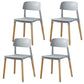 Scandinavian Wood Restaurant Side Chair Open Back Matte Finish Dining Chair Light Gray 4 Piece Set Clearhalo ' kitchen&dining_furn' 'Dining Chairs' 'Dining Tables & Seating' 'dining_chair' 'furn' 'furn_dining_chair' 'Furniture' 'furniture_dining_chair' 'Kitchen & Dining Furniture' 'kitchen' 4316435