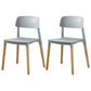 Scandinavian Wood Restaurant Side Chair Open Back Matte Finish Dining Chair Light Gray 2 Piece Set Clearhalo ' kitchen&dining_furn' 'Dining Chairs' 'Dining Tables & Seating' 'dining_chair' 'furn' 'furn_dining_chair' 'Furniture' 'furniture_dining_chair' 'Kitchen & Dining Furniture' 'kitchen' 4316437