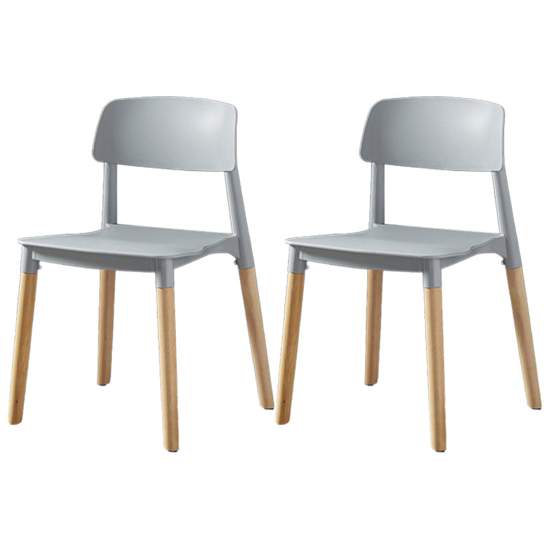 Scandinavian Wood Restaurant Side Chair Open Back Matte Finish Dining Chair Light Gray 2 Piece Set Clearhalo ' kitchen&dining_furn' 'Dining Chairs' 'Dining Tables & Seating' 'dining_chair' 'furn' 'furn_dining_chair' 'Furniture' 'furniture_dining_chair' 'Kitchen & Dining Furniture' 'kitchen' 4316437