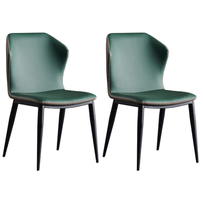 Modern Metal Dining Room Chair Wingback Armless Chair for Restaurant Blackish Green 2 Piece Set Clearhalo ' kitchen&dining_furn' 'Dining Chairs' 'Dining Tables & Seating' 'dining_chair' 'furn' 'furn_dining_chair' 'Furniture' 'furniture_dining_chair' 'Kitchen & Dining Furniture' 'kitchen' 4316443