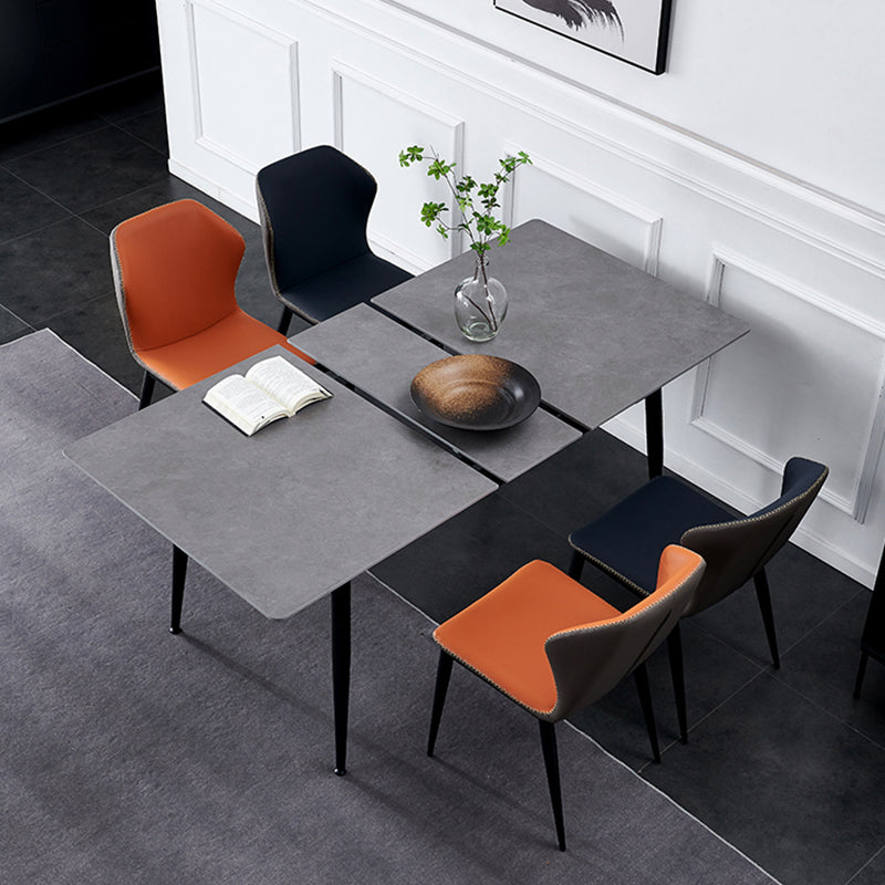 Modern Metal Dining Room Chair Wingback Armless Chair for Restaurant Clearhalo ' kitchen&dining_furn' 'Dining Chairs' 'Dining Tables & Seating' 'dining_chair' 'furn' 'furn_dining_chair' 'Furniture' 'furniture_dining_chair' 'Kitchen & Dining Furniture' 'kitchen' 4316444