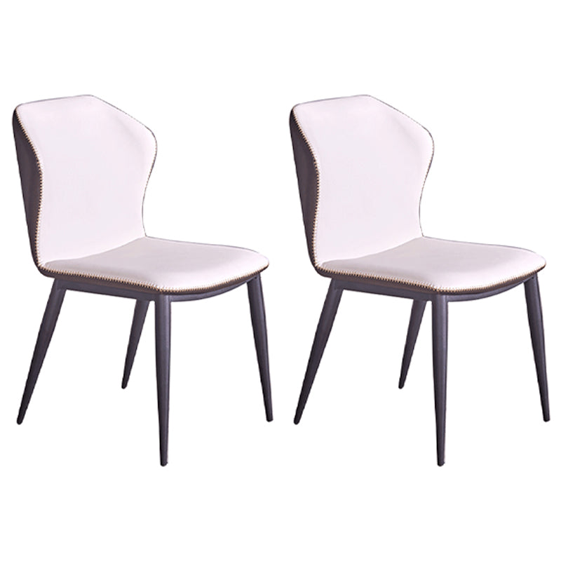 Modern Metal Dining Room Chair Wingback Armless Chair for Restaurant White 2 Piece Set Clearhalo ' kitchen&dining_furn' 'Dining Chairs' 'Dining Tables & Seating' 'dining_chair' 'furn' 'furn_dining_chair' 'Furniture' 'furniture_dining_chair' 'Kitchen & Dining Furniture' 'kitchen' 4316447