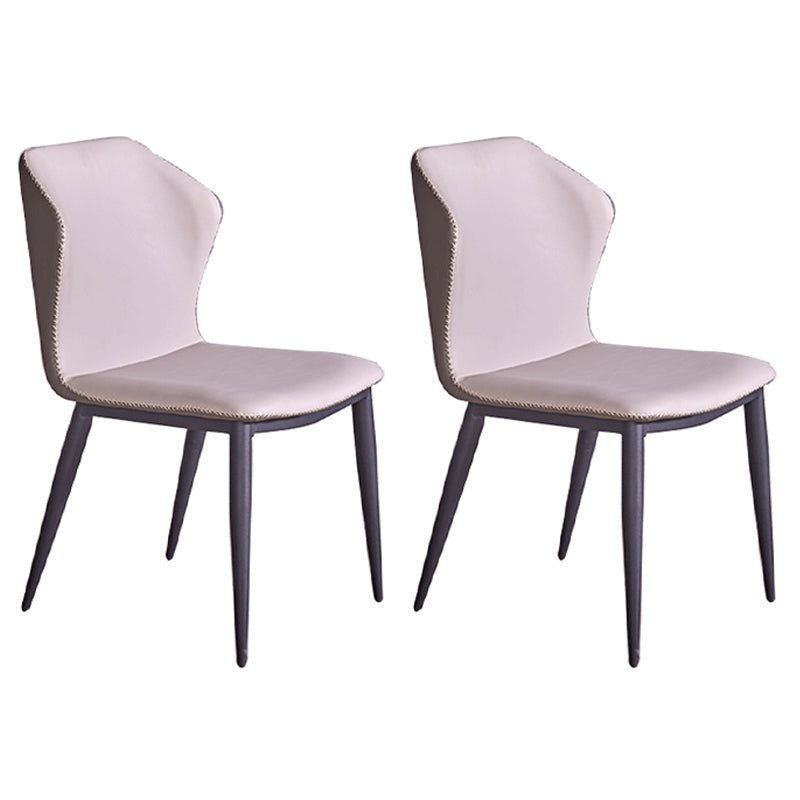 Modern Metal Dining Room Chair Wingback Armless Chair for Restaurant Light Gray 2 Piece Set Clearhalo ' kitchen&dining_furn' 'Dining Chairs' 'Dining Tables & Seating' 'dining_chair' 'furn' 'furn_dining_chair' 'Furniture' 'furniture_dining_chair' 'Kitchen & Dining Furniture' 'kitchen' 4316449