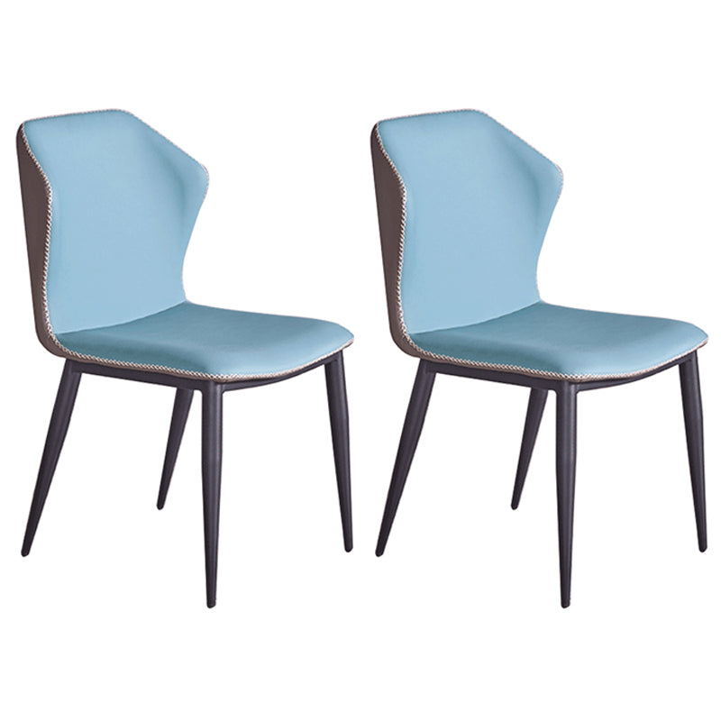 Modern Metal Dining Room Chair Wingback Armless Chair for Restaurant Blue 2 Piece Set Clearhalo ' kitchen&dining_furn' 'Dining Chairs' 'Dining Tables & Seating' 'dining_chair' 'furn' 'furn_dining_chair' 'Furniture' 'furniture_dining_chair' 'Kitchen & Dining Furniture' 'kitchen' 4316453