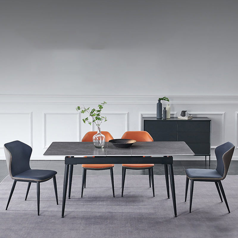 Modern Metal Dining Room Chair Wingback Armless Chair for Restaurant Clearhalo ' kitchen&dining_furn' 'Dining Chairs' 'Dining Tables & Seating' 'dining_chair' 'furn' 'furn_dining_chair' 'Furniture' 'furniture_dining_chair' 'Kitchen & Dining Furniture' 'kitchen' 4316458