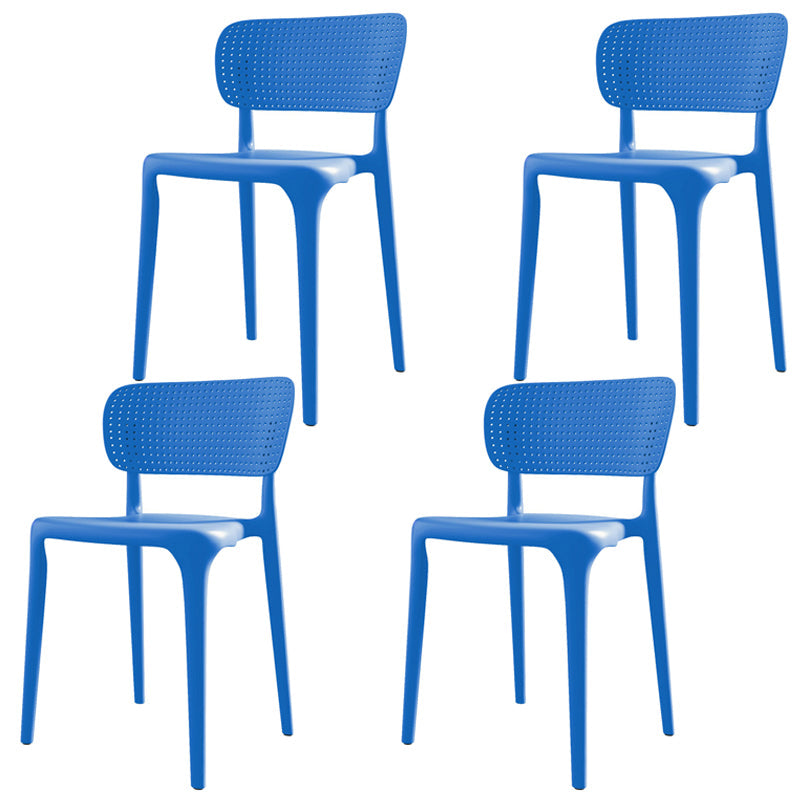 Restaurant Contemporary Plastic Side Chair Matte Finish Open Back Dining Chair Blue 4 Piece Set Clearhalo ' kitchen&dining_furn' 'Dining Chairs' 'Dining Tables & Seating' 'dining_chair' 'furn' 'furn_dining_chair' 'Furniture' 'furniture_dining_chair' 'Kitchen & Dining Furniture' 'kitchen' 4316461