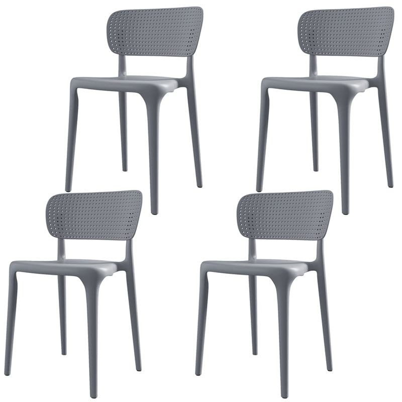Restaurant Contemporary Plastic Side Chair Matte Finish Open Back Dining Chair Grey 4 Piece Set Clearhalo ' kitchen&dining_furn' 'Dining Chairs' 'Dining Tables & Seating' 'dining_chair' 'furn' 'furn_dining_chair' 'Furniture' 'furniture_dining_chair' 'Kitchen & Dining Furniture' 'kitchen' 4316463