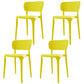 Restaurant Contemporary Plastic Side Chair Matte Finish Open Back Dining Chair Yellow 4 Piece Set Clearhalo ' kitchen&dining_furn' 'Dining Chairs' 'Dining Tables & Seating' 'dining_chair' 'furn' 'furn_dining_chair' 'Furniture' 'furniture_dining_chair' 'Kitchen & Dining Furniture' 'kitchen' 4316464