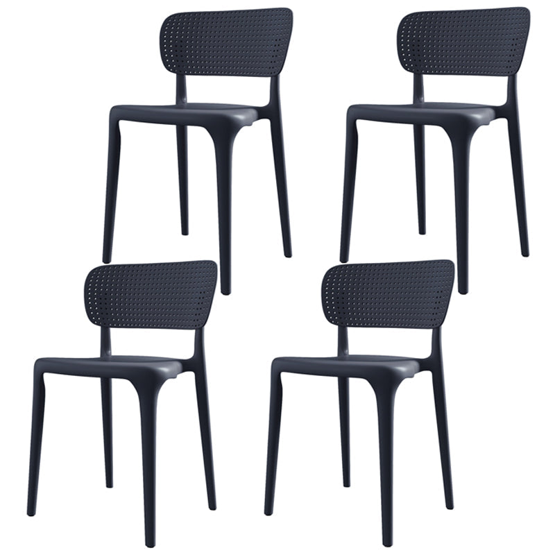 Restaurant Contemporary Plastic Side Chair Matte Finish Open Back Dining Chair Black 4 Piece Set Clearhalo ' kitchen&dining_furn' 'Dining Chairs' 'Dining Tables & Seating' 'dining_chair' 'furn' 'furn_dining_chair' 'Furniture' 'furniture_dining_chair' 'Kitchen & Dining Furniture' 'kitchen' 4316466