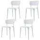 Restaurant Contemporary Plastic Side Chair Matte Finish Open Back Dining Chair White 4 Piece Set Clearhalo ' kitchen&dining_furn' 'Dining Chairs' 'Dining Tables & Seating' 'dining_chair' 'furn' 'furn_dining_chair' 'Furniture' 'furniture_dining_chair' 'Kitchen & Dining Furniture' 'kitchen' 4316472