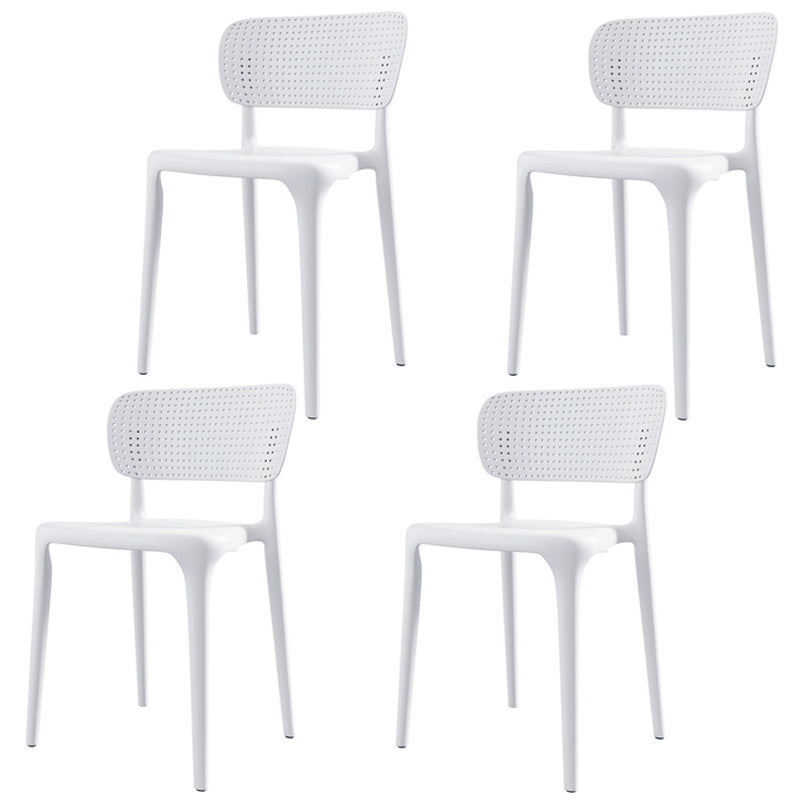 Restaurant Contemporary Plastic Side Chair Matte Finish Open Back Dining Chair White 4 Piece Set Clearhalo ' kitchen&dining_furn' 'Dining Chairs' 'Dining Tables & Seating' 'dining_chair' 'furn' 'furn_dining_chair' 'Furniture' 'furniture_dining_chair' 'Kitchen & Dining Furniture' 'kitchen' 4316472