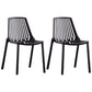 Restaurant Contemporary Plastic Side Chair Matte Finish Slat Back Dining Chair Black 2 Piece Set Clearhalo ' kitchen&dining_furn' 'Dining Chairs' 'Dining Tables & Seating' 'dining_chair' 'furn' 'furn_dining_chair' 'Furniture' 'furniture_dining_chair' 'Kitchen & Dining Furniture' 'kitchen' 4316485