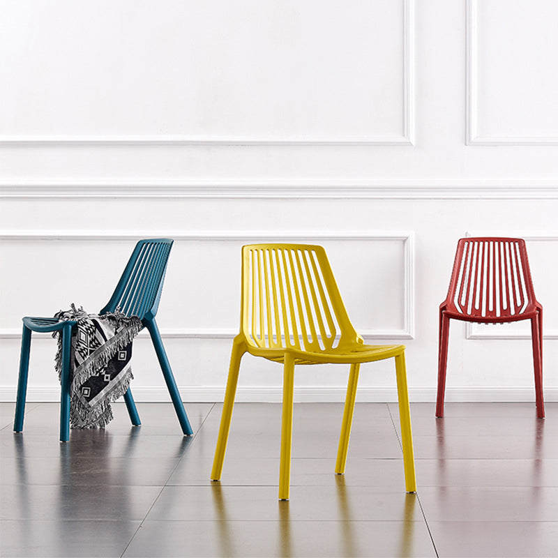 Restaurant Contemporary Plastic Side Chair Matte Finish Slat Back Dining Chair Clearhalo ' kitchen&dining_furn' 'Dining Chairs' 'Dining Tables & Seating' 'dining_chair' 'furn' 'furn_dining_chair' 'Furniture' 'furniture_dining_chair' 'Kitchen & Dining Furniture' 'kitchen' 4316487