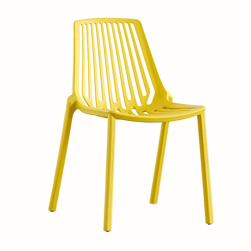 Restaurant Contemporary Plastic Side Chair Matte Finish Slat Back Dining Chair Clearhalo ' kitchen&dining_furn' 'Dining Chairs' 'Dining Tables & Seating' 'dining_chair' 'furn' 'furn_dining_chair' 'Furniture' 'furniture_dining_chair' 'Kitchen & Dining Furniture' 'kitchen' 4316490