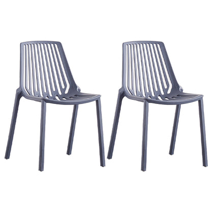 Restaurant Contemporary Plastic Side Chair Matte Finish Slat Back Dining Chair Grey 2 Piece Set Clearhalo ' kitchen&dining_furn' 'Dining Chairs' 'Dining Tables & Seating' 'dining_chair' 'furn' 'furn_dining_chair' 'Furniture' 'furniture_dining_chair' 'Kitchen & Dining Furniture' 'kitchen' 4316491