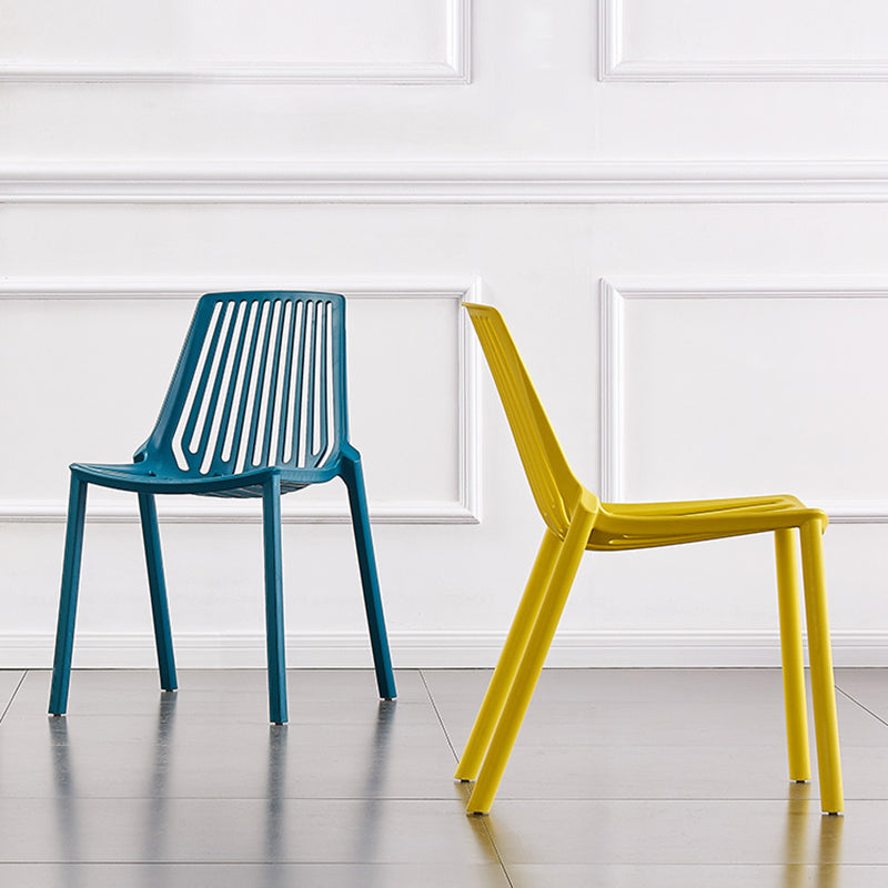Restaurant Contemporary Plastic Side Chair Matte Finish Slat Back Dining Chair Clearhalo ' kitchen&dining_furn' 'Dining Chairs' 'Dining Tables & Seating' 'dining_chair' 'furn' 'furn_dining_chair' 'Furniture' 'furniture_dining_chair' 'Kitchen & Dining Furniture' 'kitchen' 4316498