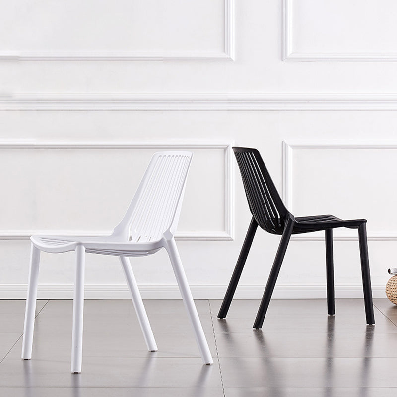 Restaurant Contemporary Plastic Side Chair Matte Finish Slat Back Dining Chair Clearhalo ' kitchen&dining_furn' 'Dining Chairs' 'Dining Tables & Seating' 'dining_chair' 'furn' 'furn_dining_chair' 'Furniture' 'furniture_dining_chair' 'Kitchen & Dining Furniture' 'kitchen' 4316499