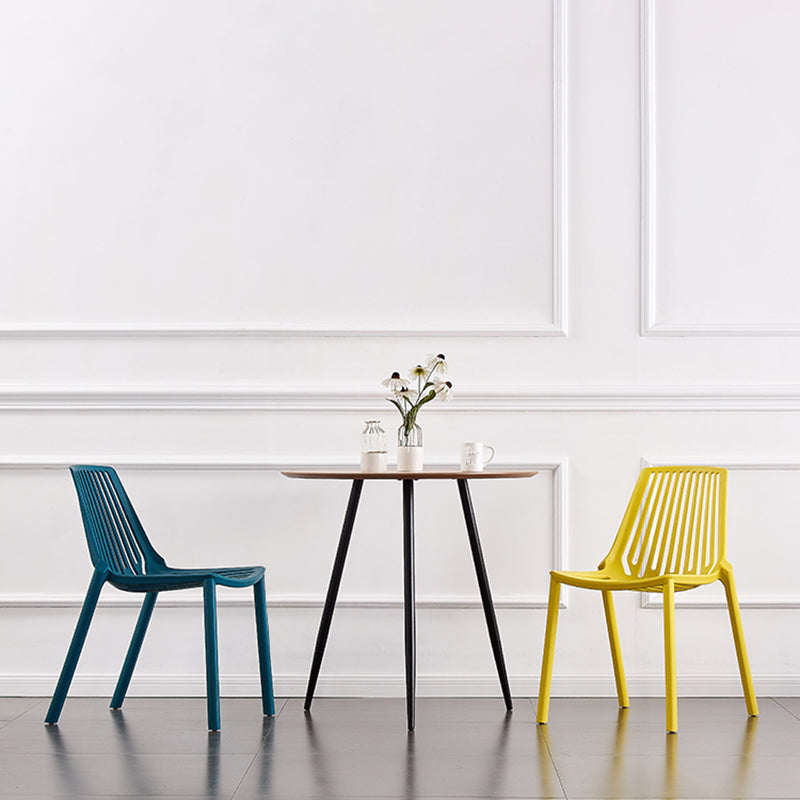 Restaurant Contemporary Plastic Side Chair Matte Finish Slat Back Dining Chair Clearhalo ' kitchen&dining_furn' 'Dining Chairs' 'Dining Tables & Seating' 'dining_chair' 'furn' 'furn_dining_chair' 'Furniture' 'furniture_dining_chair' 'Kitchen & Dining Furniture' 'kitchen' 4316500