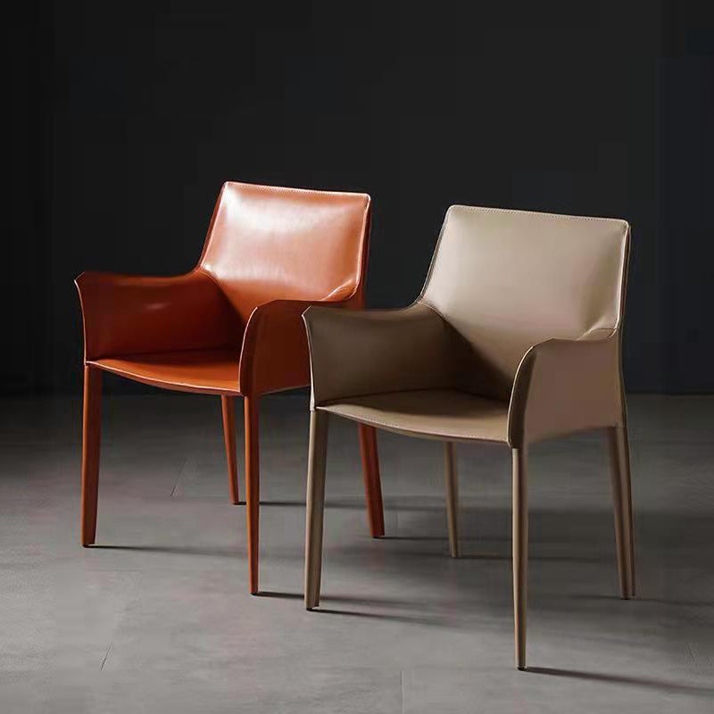 Modern Metal Dining Arm Chair Leather Dining Side Chair for Restaurant Use Clearhalo ' kitchen&dining_furn' 'Dining Chairs' 'Dining Tables & Seating' 'dining_chair' 'furn' 'furn_dining_chair' 'Furniture' 'furniture_dining_chair' 'Kitchen & Dining Furniture' 'kitchen' 4316504