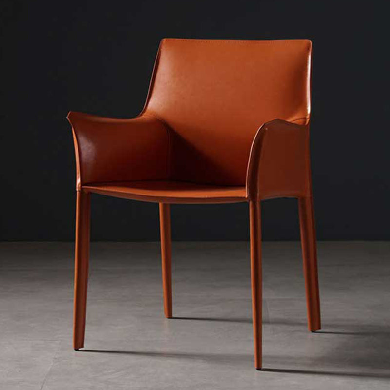 Modern Metal Dining Arm Chair Leather Dining Side Chair for Restaurant Use Burgundy 1 Piece Clearhalo ' kitchen&dining_furn' 'Dining Chairs' 'Dining Tables & Seating' 'dining_chair' 'furn' 'furn_dining_chair' 'Furniture' 'furniture_dining_chair' 'Kitchen & Dining Furniture' 'kitchen' 4316506