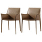 Modern Metal Dining Arm Chair Leather Dining Side Chair for Restaurant Use Coffee 2 Piece Set Clearhalo ' kitchen&dining_furn' 'Dining Chairs' 'Dining Tables & Seating' 'dining_chair' 'furn' 'furn_dining_chair' 'Furniture' 'furniture_dining_chair' 'Kitchen & Dining Furniture' 'kitchen' 4316514