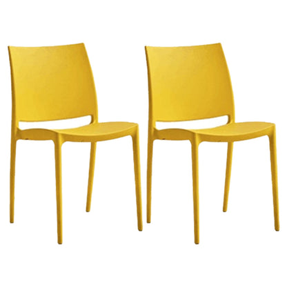 Contemporary Style Dining Chairs Plastic Armless Side Chairs for Kitchen Yellow 2 Piece Set Clearhalo ' kitchen&dining_furn' 'Dining Chairs' 'Dining Tables & Seating' 'dining_chair' 'furn' 'furn_dining_chair' 'Furniture' 'furniture_dining_chair' 'Kitchen & Dining Furniture' 'kitchen' 4316527