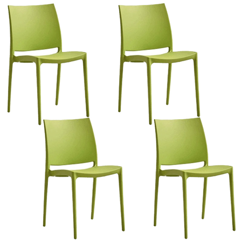 Contemporary Style Dining Chairs Plastic Armless Side Chairs for Kitchen Green 4 Piece Set Clearhalo ' kitchen&dining_furn' 'Dining Chairs' 'Dining Tables & Seating' 'dining_chair' 'furn' 'furn_dining_chair' 'Furniture' 'furniture_dining_chair' 'Kitchen & Dining Furniture' 'kitchen' 4316529