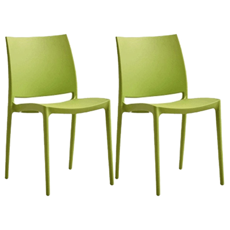 Contemporary Style Dining Chairs Plastic Armless Side Chairs for Kitchen Green 2 Piece Set Clearhalo ' kitchen&dining_furn' 'Dining Chairs' 'Dining Tables & Seating' 'dining_chair' 'furn' 'furn_dining_chair' 'Furniture' 'furniture_dining_chair' 'Kitchen & Dining Furniture' 'kitchen' 4316530