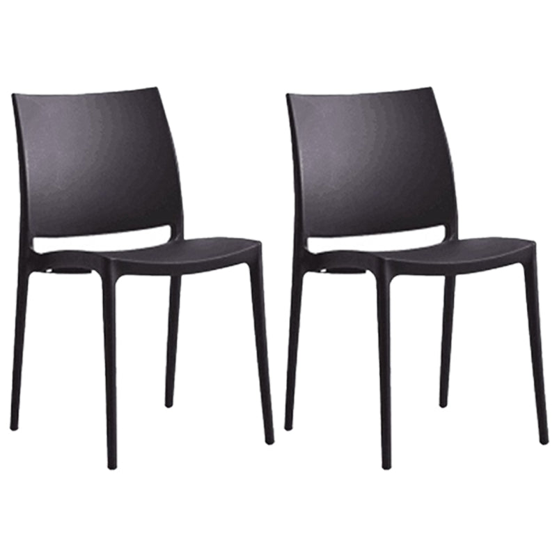 Contemporary Style Dining Chairs Plastic Armless Side Chairs for Kitchen Black 2 Piece Set Clearhalo ' kitchen&dining_furn' 'Dining Chairs' 'Dining Tables & Seating' 'dining_chair' 'furn' 'furn_dining_chair' 'Furniture' 'furniture_dining_chair' 'Kitchen & Dining Furniture' 'kitchen' 4316532