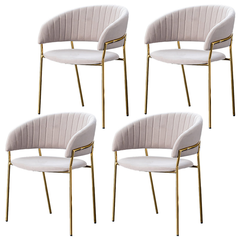 Scandinavian Style Open Back Dining Side Chair Leather Dining Chairs with Gold Legs Light Gray 4 Piece Set Clearhalo ' kitchen&dining_furn' 'Dining Chairs' 'Dining Tables & Seating' 'dining_chair' 'furn' 'furn_dining_chair' 'Furniture' 'furniture_dining_chair' 'Kitchen & Dining Furniture' 'kitchen' 4316537