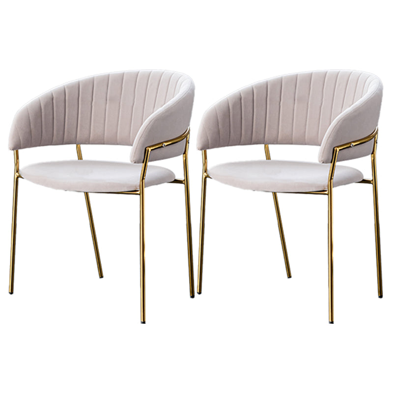 Scandinavian Style Open Back Dining Side Chair Leather Dining Chairs with Gold Legs Light Gray 2 Piece Set Clearhalo ' kitchen&dining_furn' 'Dining Chairs' 'Dining Tables & Seating' 'dining_chair' 'furn' 'furn_dining_chair' 'Furniture' 'furniture_dining_chair' 'Kitchen & Dining Furniture' 'kitchen' 4316540