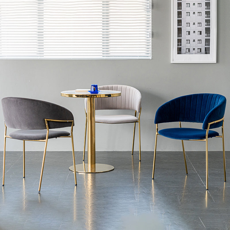 Scandinavian Style Open Back Dining Side Chair Leather Dining Chairs with Gold Legs Clearhalo ' kitchen&dining_furn' 'Dining Chairs' 'Dining Tables & Seating' 'dining_chair' 'furn' 'furn_dining_chair' 'Furniture' 'furniture_dining_chair' 'Kitchen & Dining Furniture' 'kitchen' 4316541