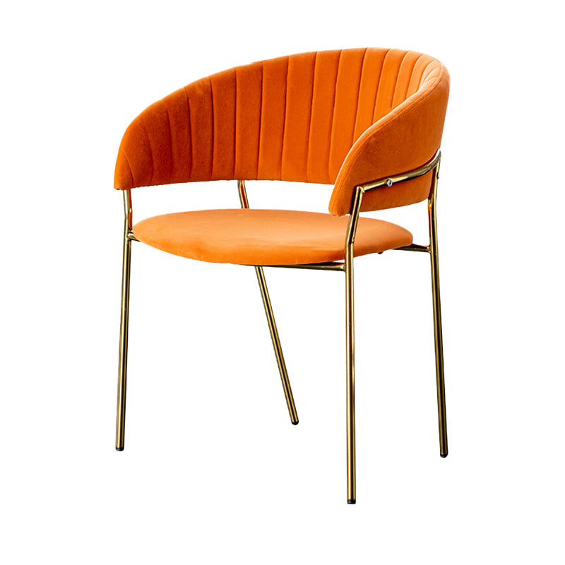 Scandinavian Style Open Back Dining Side Chair Leather Dining Chairs with Gold Legs Clearhalo ' kitchen&dining_furn' 'Dining Chairs' 'Dining Tables & Seating' 'dining_chair' 'furn' 'furn_dining_chair' 'Furniture' 'furniture_dining_chair' 'Kitchen & Dining Furniture' 'kitchen' 4316544