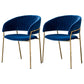 Scandinavian Style Open Back Dining Side Chair Leather Dining Chairs with Gold Legs Dark Blue 2 Piece Set Clearhalo ' kitchen&dining_furn' 'Dining Chairs' 'Dining Tables & Seating' 'dining_chair' 'furn' 'furn_dining_chair' 'Furniture' 'furniture_dining_chair' 'Kitchen & Dining Furniture' 'kitchen' 4316547