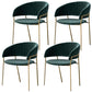 Scandinavian Style Open Back Dining Side Chair Leather Dining Chairs with Gold Legs Green 4 Piece Set Clearhalo ' kitchen&dining_furn' 'Dining Chairs' 'Dining Tables & Seating' 'dining_chair' 'furn' 'furn_dining_chair' 'Furniture' 'furniture_dining_chair' 'Kitchen & Dining Furniture' 'kitchen' 4316548