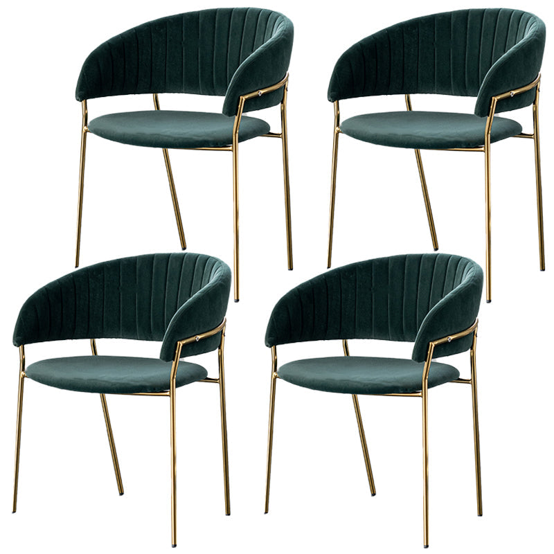 Scandinavian Style Open Back Dining Side Chair Leather Dining Chairs with Gold Legs Green 4 Piece Set Clearhalo ' kitchen&dining_furn' 'Dining Chairs' 'Dining Tables & Seating' 'dining_chair' 'furn' 'furn_dining_chair' 'Furniture' 'furniture_dining_chair' 'Kitchen & Dining Furniture' 'kitchen' 4316548