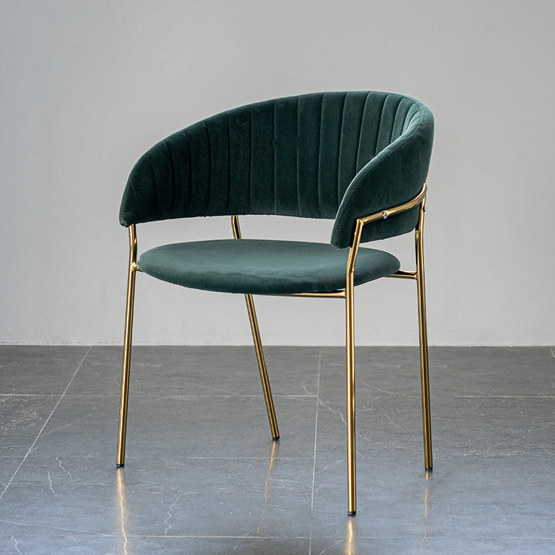 Scandinavian Style Open Back Dining Side Chair Leather Dining Chairs with Gold Legs Green 1 Piece Clearhalo ' kitchen&dining_furn' 'Dining Chairs' 'Dining Tables & Seating' 'dining_chair' 'furn' 'furn_dining_chair' 'Furniture' 'furniture_dining_chair' 'Kitchen & Dining Furniture' 'kitchen' 4316550