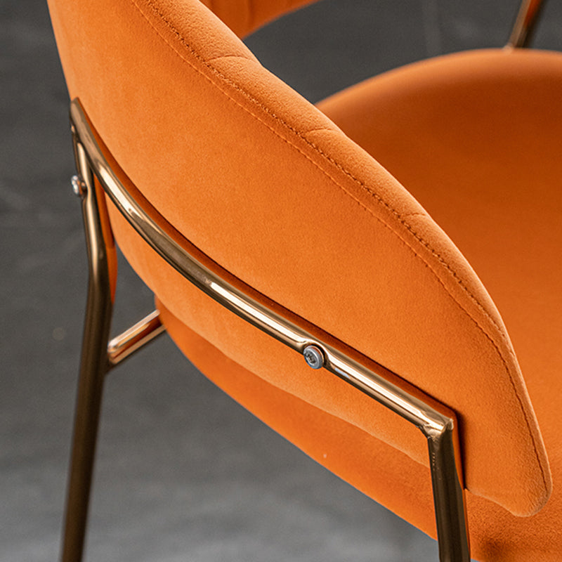 Scandinavian Style Open Back Dining Side Chair Leather Dining Chairs with Gold Legs Clearhalo ' kitchen&dining_furn' 'Dining Chairs' 'Dining Tables & Seating' 'dining_chair' 'furn' 'furn_dining_chair' 'Furniture' 'furniture_dining_chair' 'Kitchen & Dining Furniture' 'kitchen' 4316551