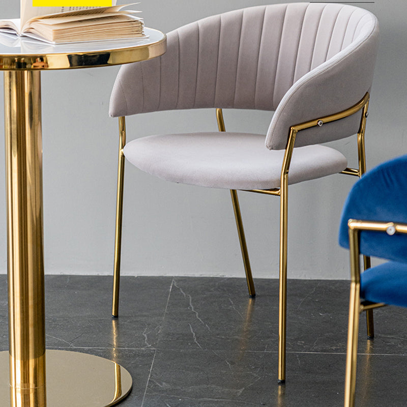 Scandinavian Style Open Back Dining Side Chair Leather Dining Chairs with Gold Legs Clearhalo ' kitchen&dining_furn' 'Dining Chairs' 'Dining Tables & Seating' 'dining_chair' 'furn' 'furn_dining_chair' 'Furniture' 'furniture_dining_chair' 'Kitchen & Dining Furniture' 'kitchen' 4316552