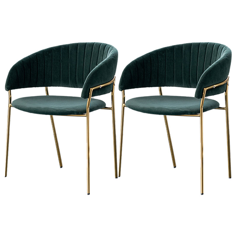 Scandinavian Style Open Back Dining Side Chair Leather Dining Chairs with Gold Legs Green 2 Piece Set Clearhalo ' kitchen&dining_furn' 'Dining Chairs' 'Dining Tables & Seating' 'dining_chair' 'furn' 'furn_dining_chair' 'Furniture' 'furniture_dining_chair' 'Kitchen & Dining Furniture' 'kitchen' 4316553